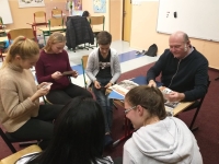 Stories of Our Neighbours team with the witness