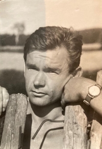 Josef Havránek at a hiking trip, 1970