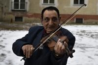 Koloman Mirga in front of his home on Skautská Street in Ostrava / 2017