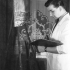 The witness is painting Ještěd, around 1949